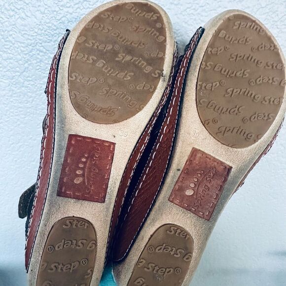 Spring Step Leather Multi Floral Design Sandals 39 - Picture 7 of 7